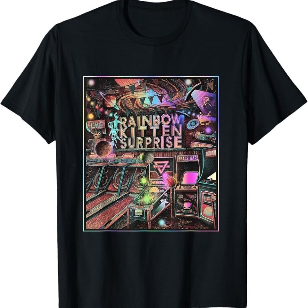 Rainbow Kitten Surprise Band Black Tshirt
